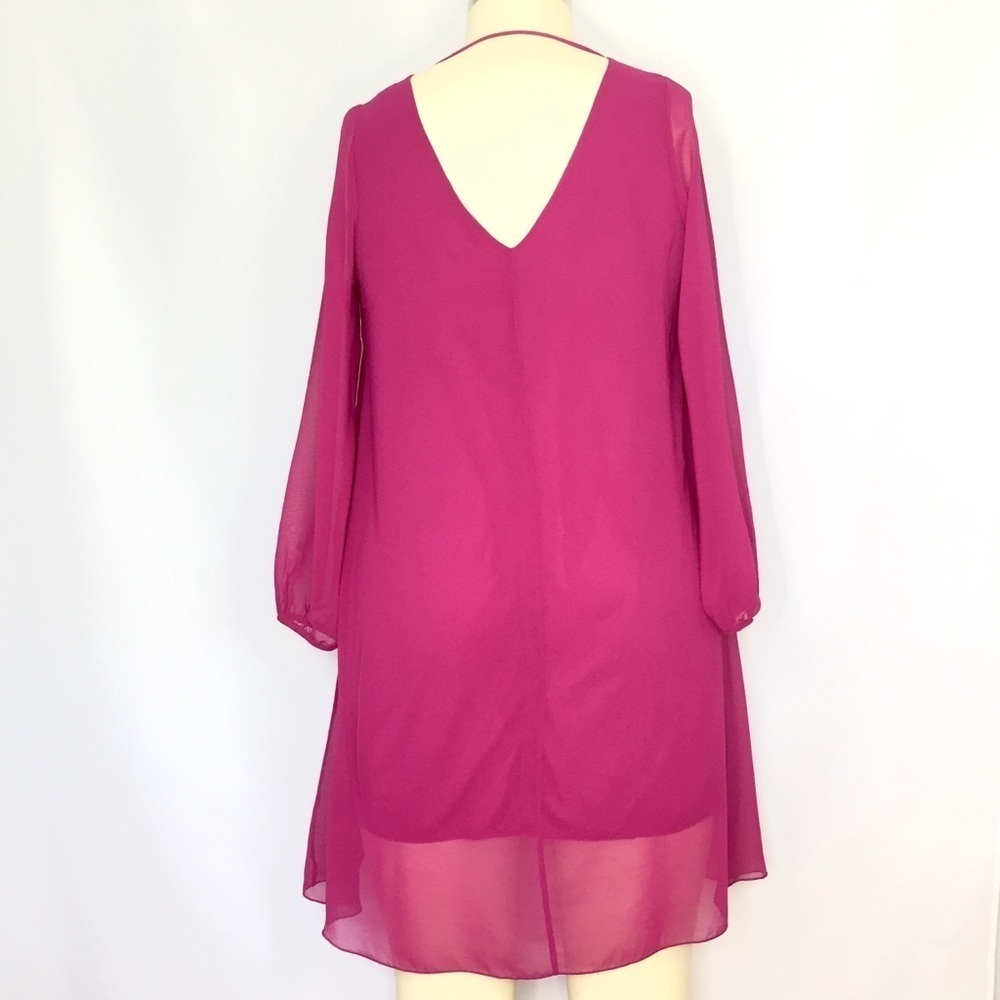 NWT Fashion To Figure Fushsia Flowy V-Neck Dress 0 - Picture 4 of 7